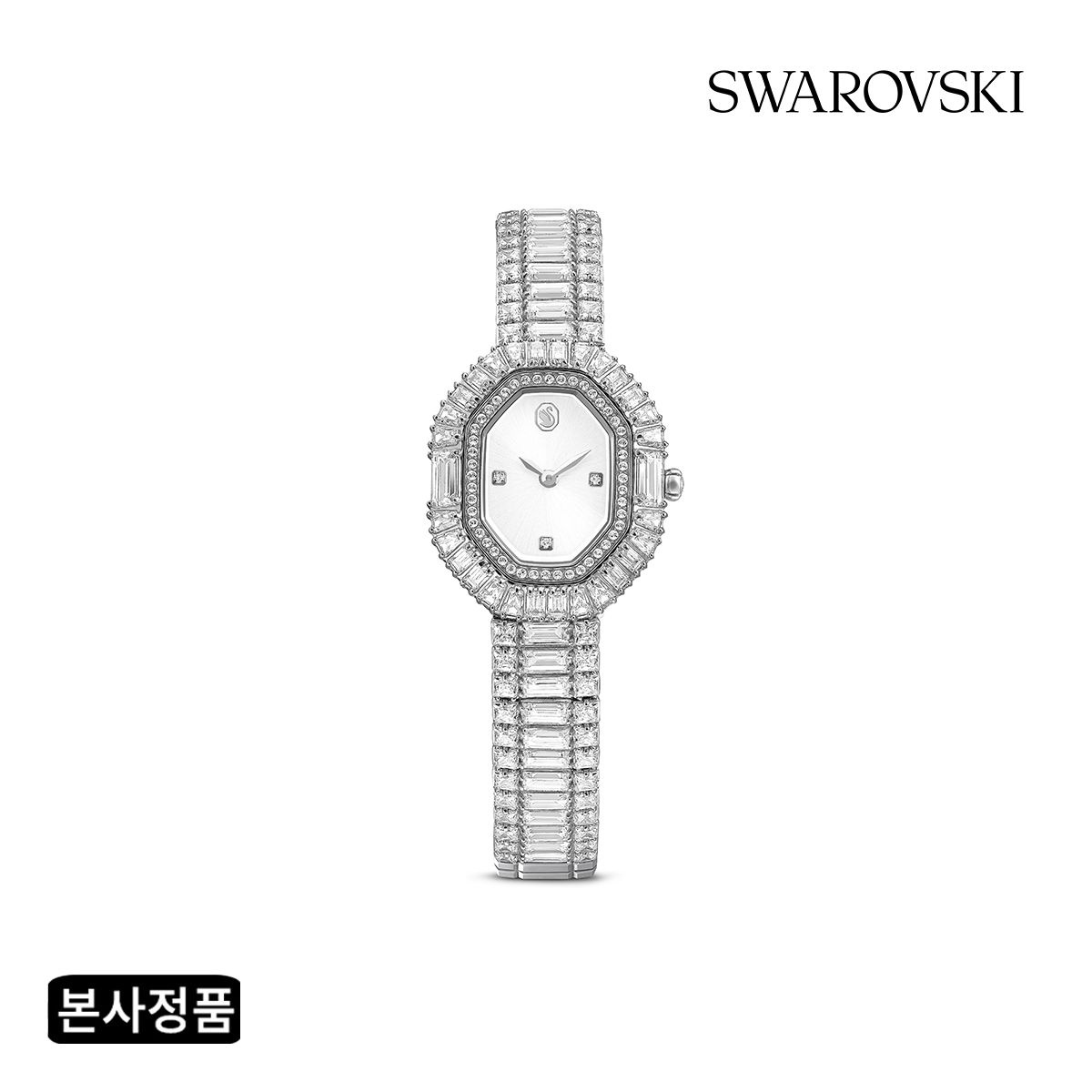 스와로브스키 [본사정품] Matrix Octagon 바게트 컷 실버 톤 메탈 시계 5724516