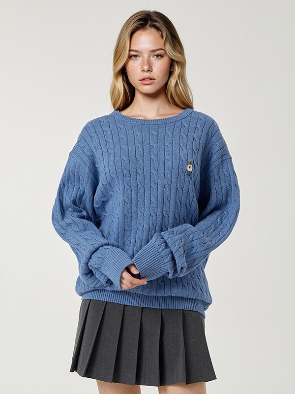 [AK수원점] [후아유]공용 Steve Cable Sweater(M)- WHKAG1121M