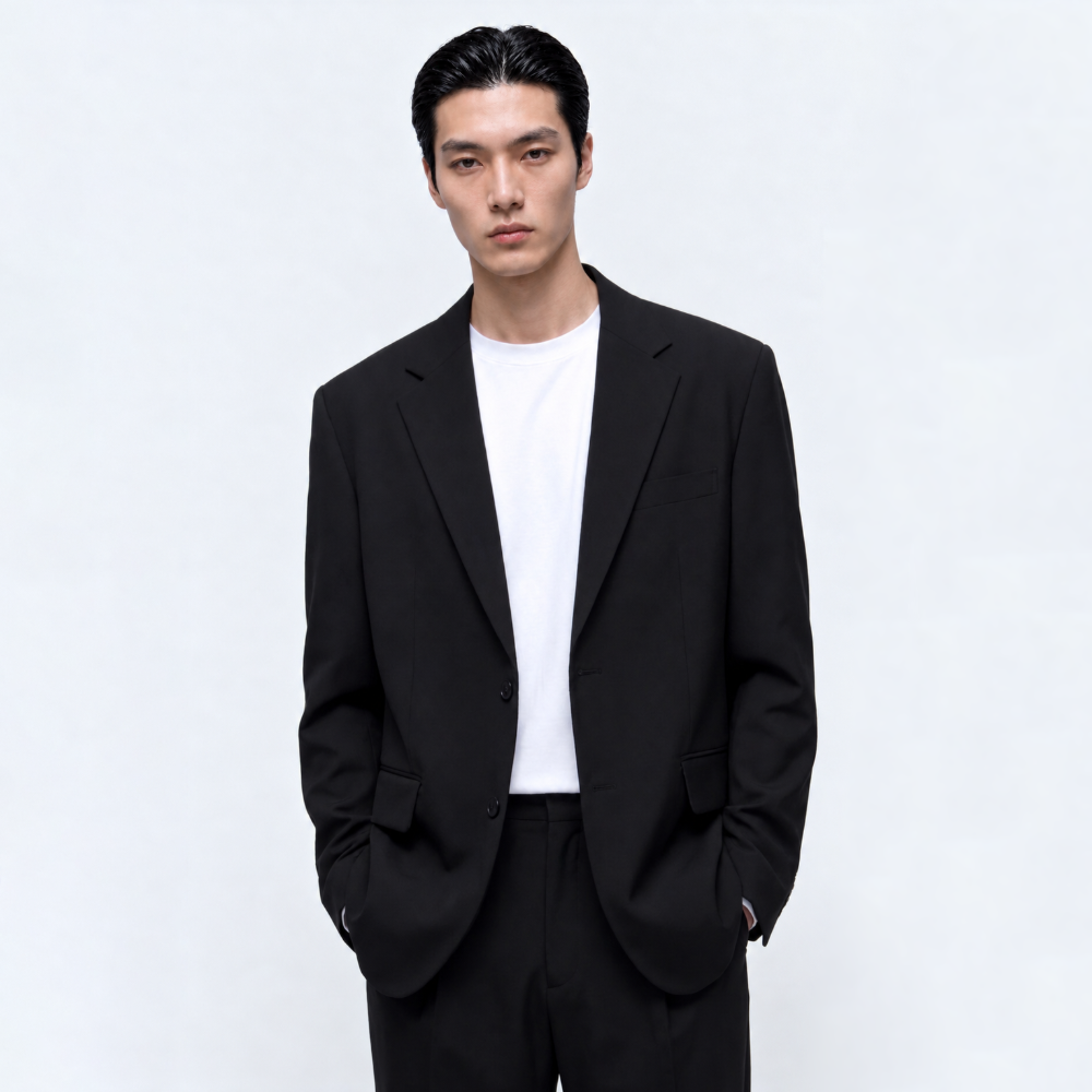 컴클로젯 [M~XL][4컬러] AJ0386 남자 세미오버핏 블레이저 투버튼 셋업 자켓 봄 가을 캐주얼 테일러드 자켓 하객룩 마이