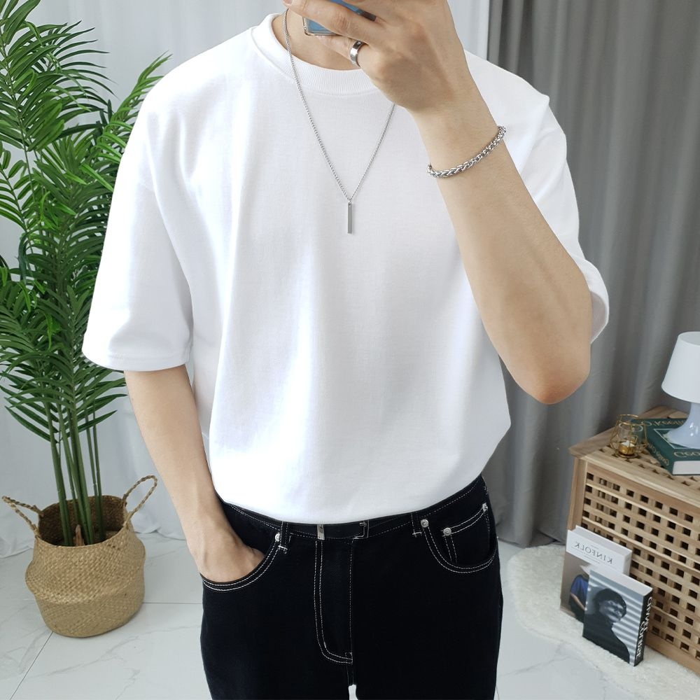 컴클로젯 [ONE][9컬러] AE0123 두꺼운 무지 반팔티 오버핏 16수 17수 레이어드 티셔츠 안비치는 비침없는 흰티