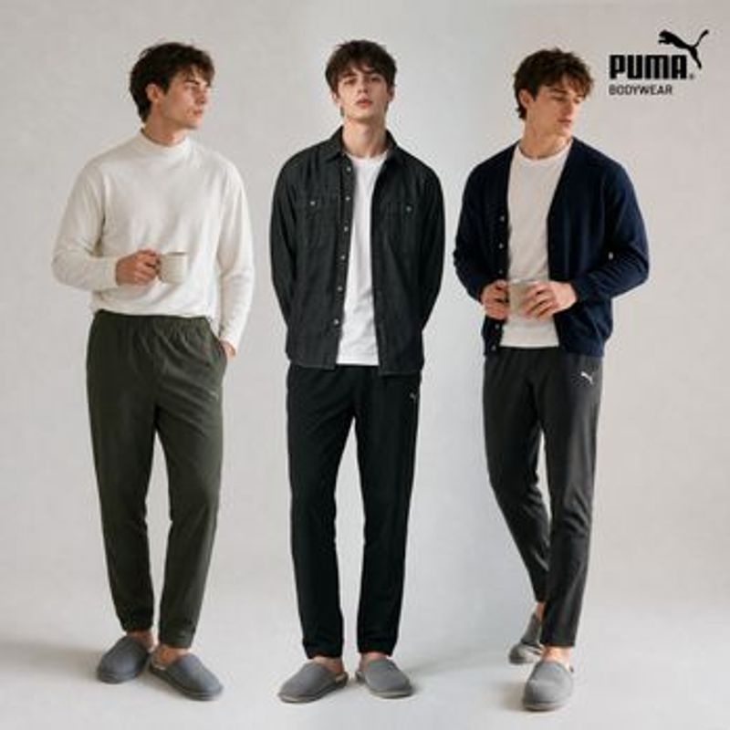 푸마 남성 웜셀 우븐 기모 스트레이트 팬츠 3종[36219108]