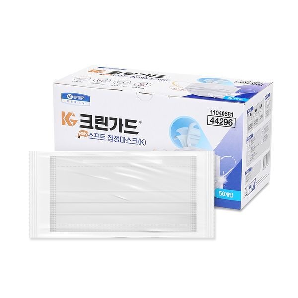 유한킴벌리 [보리보리]크린가드 뉴소프트 청정마스크 개별포장 1카톤 일회용/덴탈/황사