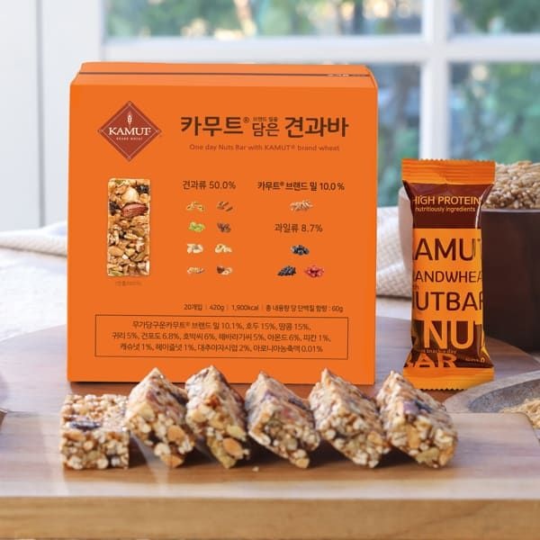 (현대홈쇼핑) 카무트브랜드 밀을 담은 하루견과바 80개입 세트 (20개입x4박스)