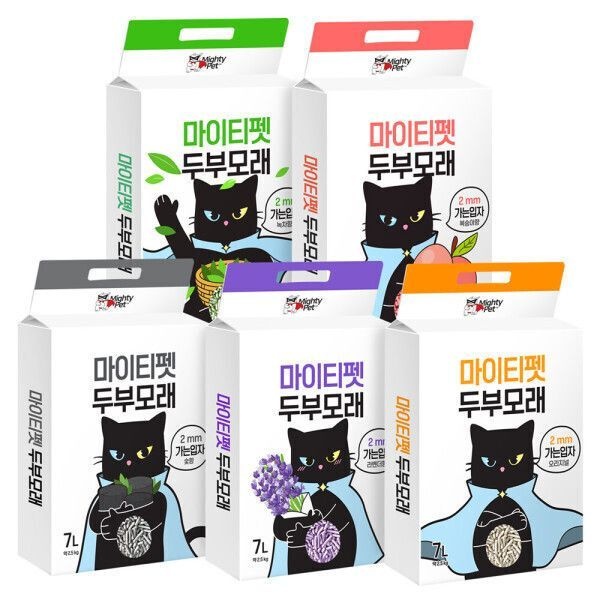 마이티펫 마이티펫 이 <b>두부</b>모래 가는입자 5종 체험 7L X 5개입(총 35L)