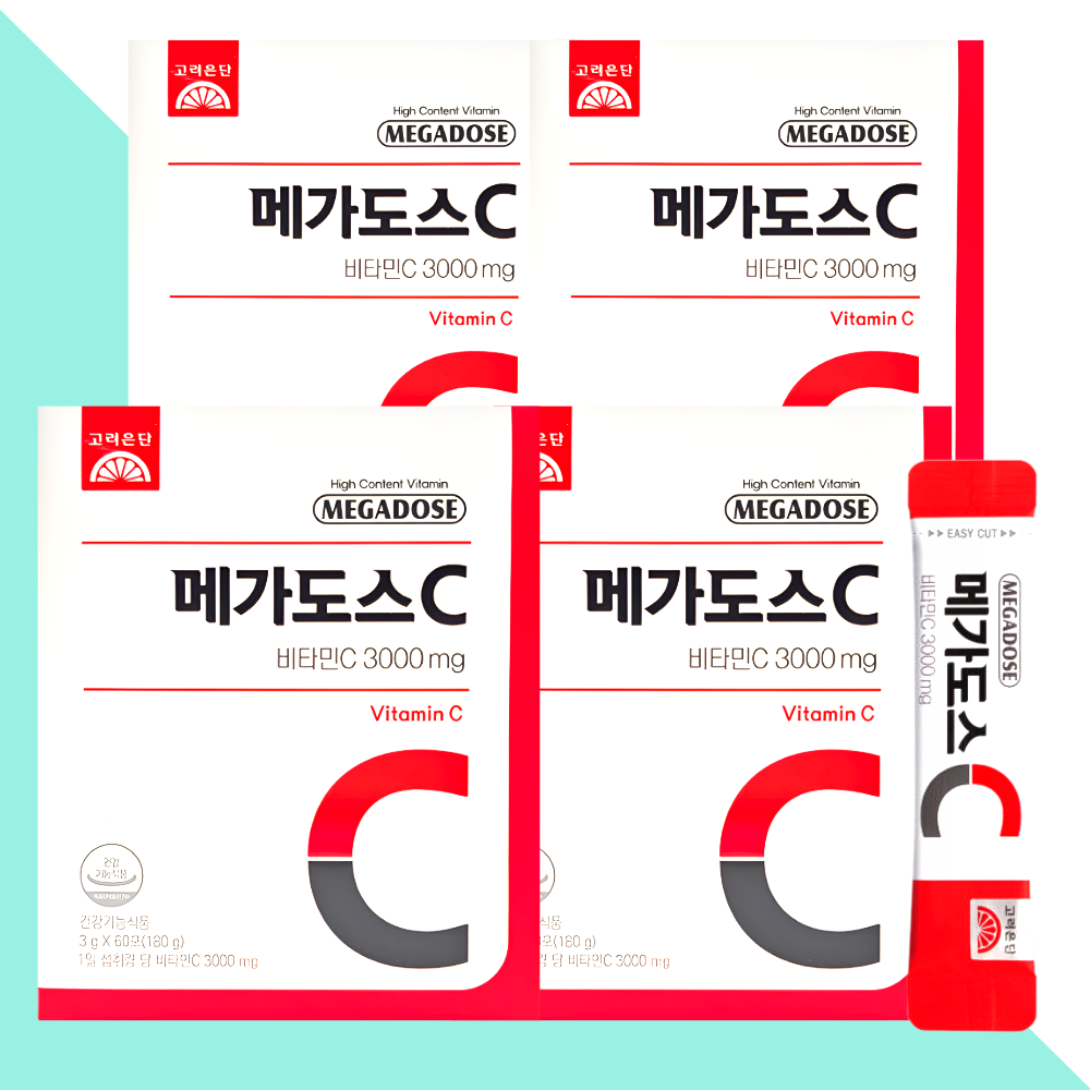 고려은단 메가도스C 3000 비타민씨 비타민C 가루 60포X4개