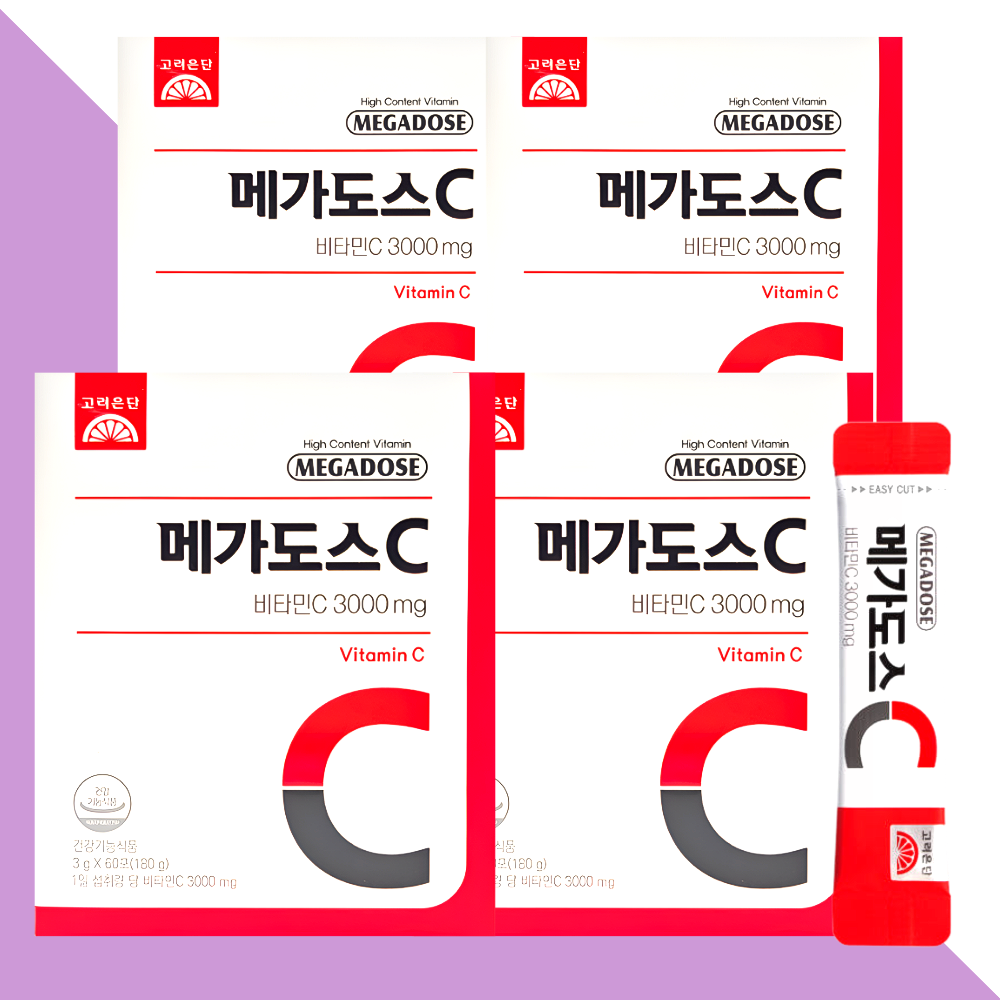 고려은단 메가도스 3000 비타민C 가루 비타민씨 60포X4박스