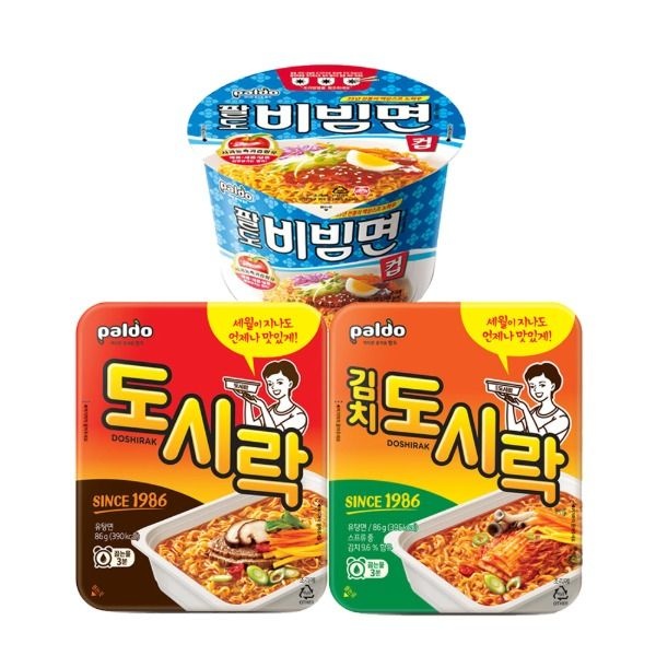 자체제작 이젠서진 컵라면 3종 혼합 <b>팔도</b>도시락 4개 + <b>팔도</b>김치도시락 4개 + <b>팔도</b><b>비빔</b><b>면</b> 4개