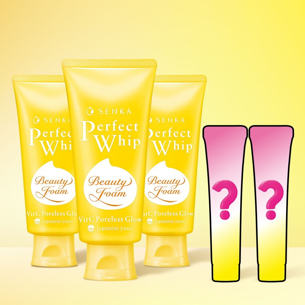<b>센카</b> [+미니<b>휩</b>15g 2개] <b>센카</b> <b>퍼펙트</b> <b>휩</b> 폼클렌징 비타민C 포어리스 글로우 100g, 3개