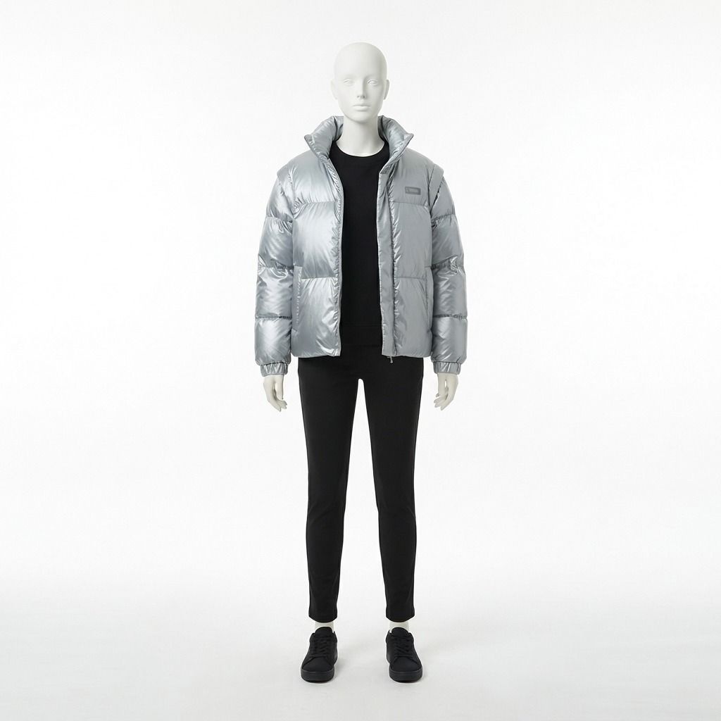 내셔널지오그래픽 키즈 K254UPD920 글로시 2WAY 패딩 점퍼 SILVER 5367632