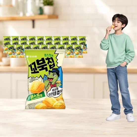 오리온 꼬북칩 콘스프맛 미니 스낵 과자 30G 30개입 간식 탕비실간식 스낵과자 주전부리 사무실간식 꼬북칩미니