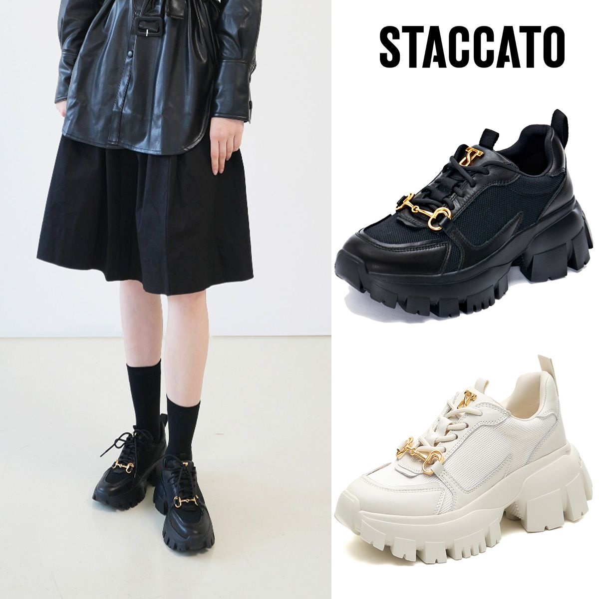 스타카토 [정상가 279,000원 MD추천 PICK 익일출고] 여성스니커즈 CHUNKYNEAKER_ECE48_2COLOR