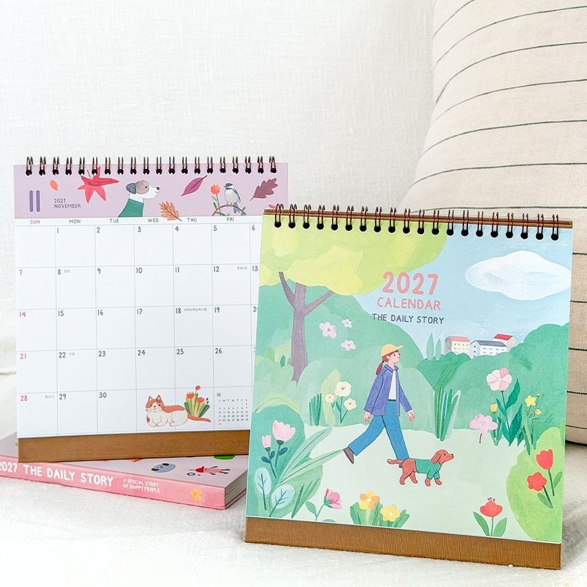 2027 귀여운 탁상 달력 더데일리스토리 27년 일러스트 책상 캘린더
