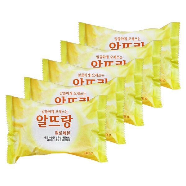 엘지 알뜨랑 알뜰하게 오래쓰는 비누 옐로레몬 140g 5개 세안