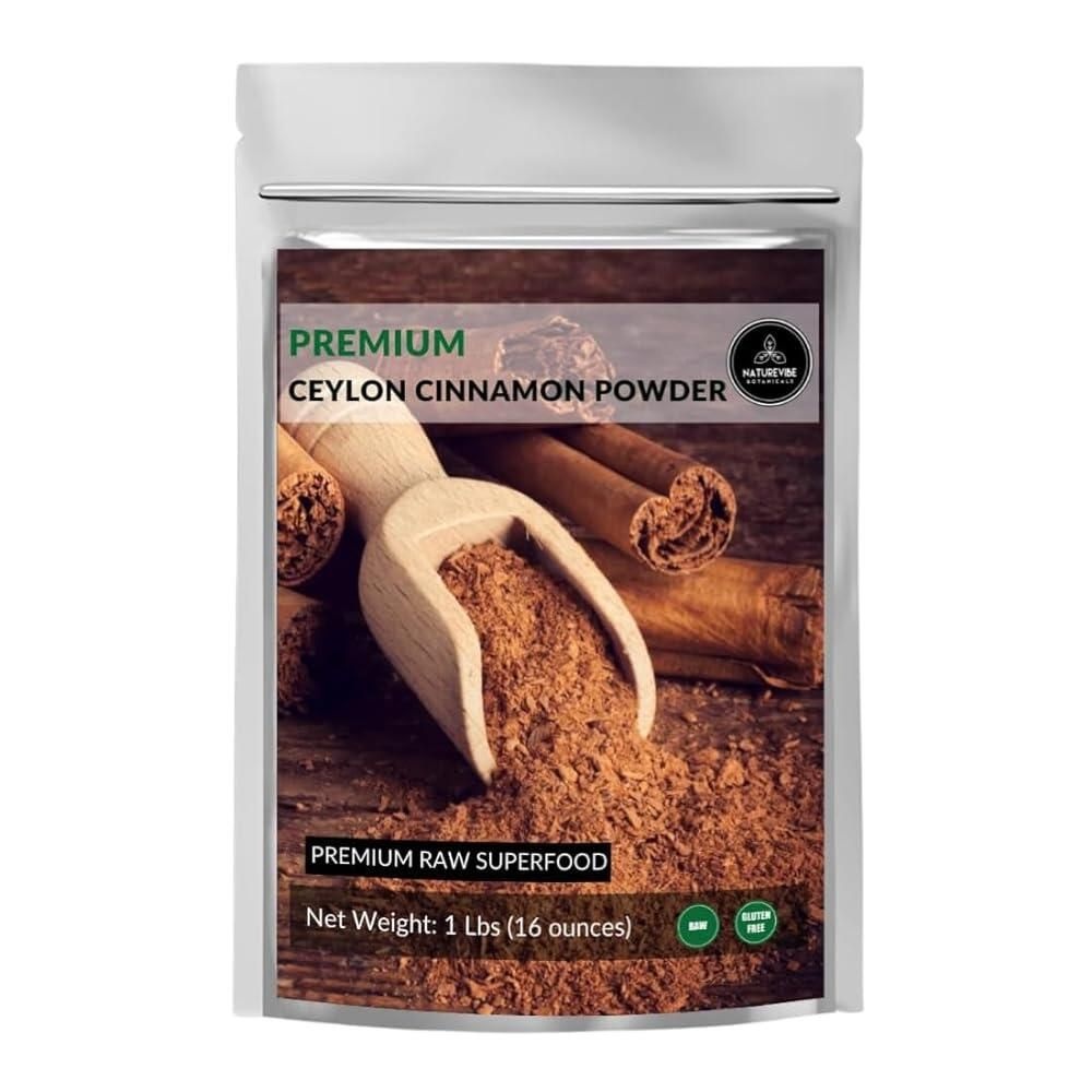 [해외] Naturevibe Botanicals 실론 시나몬 파우더 (0.5kg(1파운드), 프리미엄 품질 분쇄 | 글루텐 프리, 키토 친화적 및 GMO 프리 (4