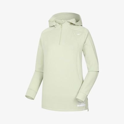 女性アボカドグリーン春秋機能ラウンドフード長袖Tシャツ女性用フィットネスヨガヘルスティPW3WT23S112_IC 1242810