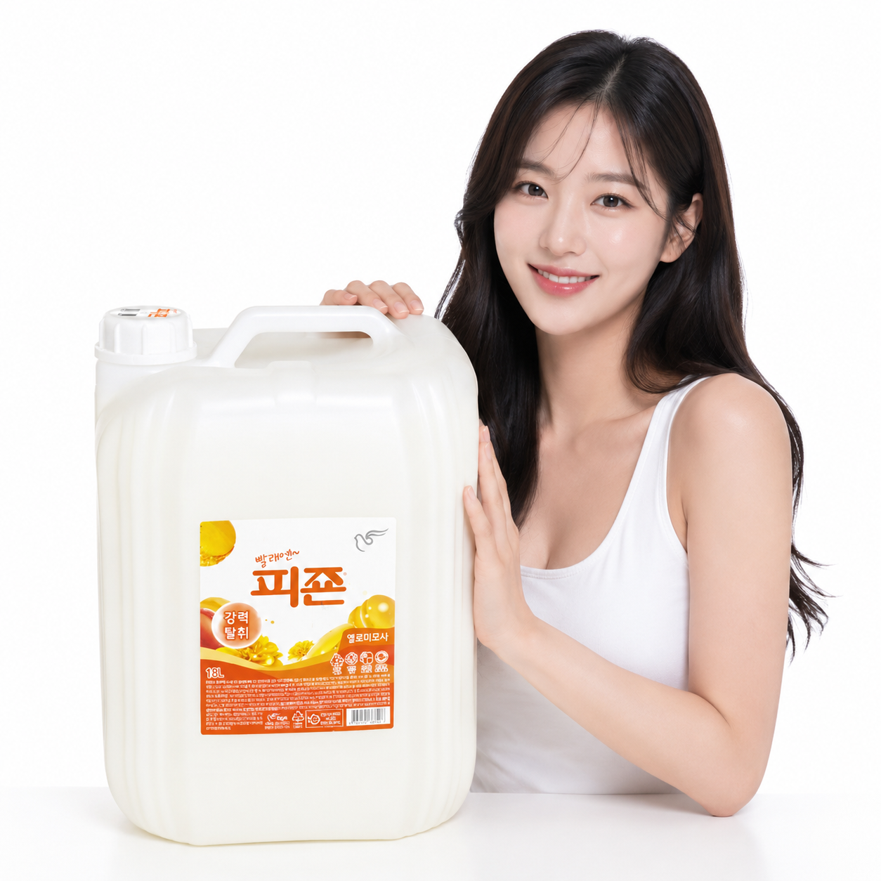 피죤 강력탈취 섬유유연제 말통 옐로미모사, 18L, 1개