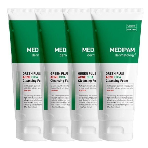 메디팜 아크네 시카 클렌징폼 220ml x 4개 여드름성 피부 완화 기능성 문제성 피부케어