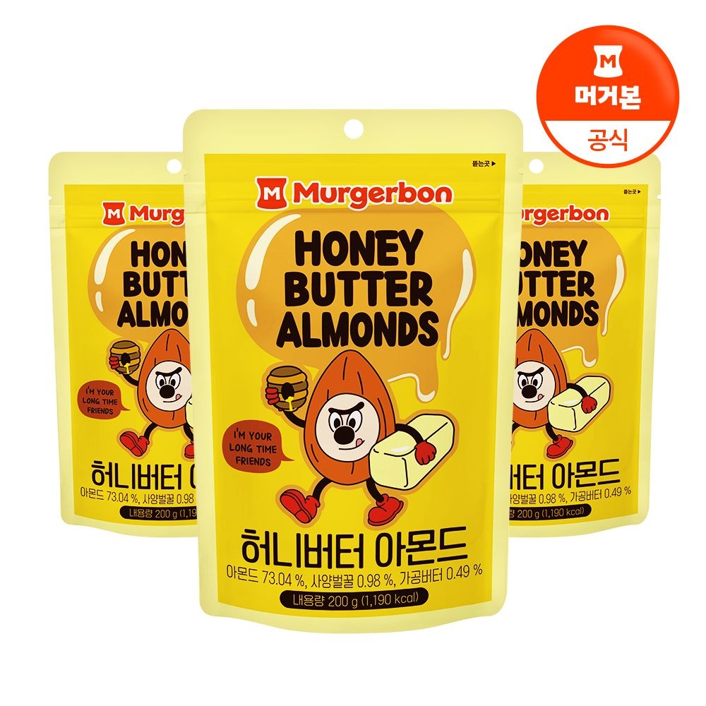 [머거본] 허니버터아몬드 200G (NEW밍글링) x 3EA