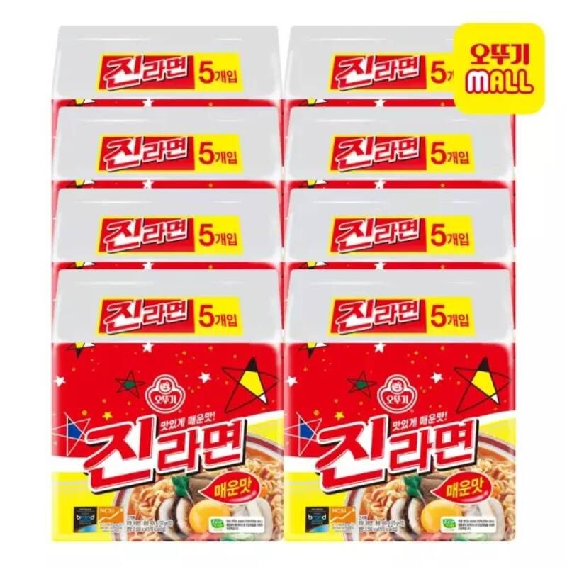 오뚜기 진라면 매운맛 120g, 40개