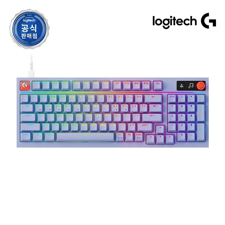 로지텍G 로지텍G 로지텍코리아 G316 X 98 게이밍 키보드 라일락 적축