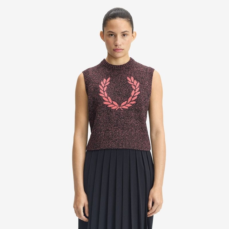 프레드 페리 FRED PERRY [Womens] 트위스트 말 니트 베스트 - 플라밍고 탄 AFPF2531134-Z15 177488