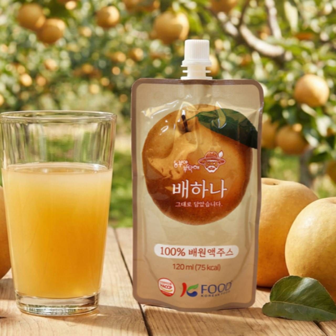 [1+1]깔끔하고 시원함을 담은 건강즙 리얼순수 배즙 배주스 배 하나 120ml X 10팩+10팩(총 20팩)