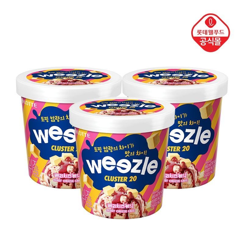 롯데웰푸드 롯데 위즐 베리치즈케익 660ml x 3개