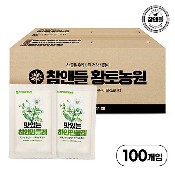 [참앤들황토농원](100포)맛있는 하얀 민들레즙 90ml 100포 실속포장