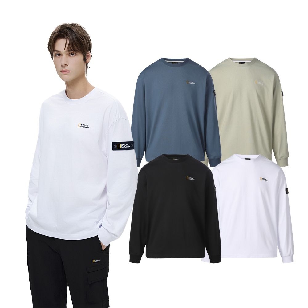 [APP전용] [공식] [택가:59000원]내셔널지오그래픽 세미오버핏 롱 슬리브 티셔츠 N263UTS901 4종택1