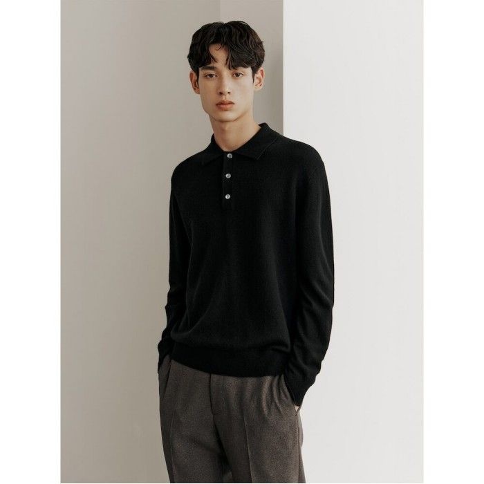 GLXY (GALAXY LIFESTYLE) GLXY [갤럭시라이프스타일] [三無衣服] 캐시미어 블렌드 폴로넥 스웨터 블랙 (GC5951S025)