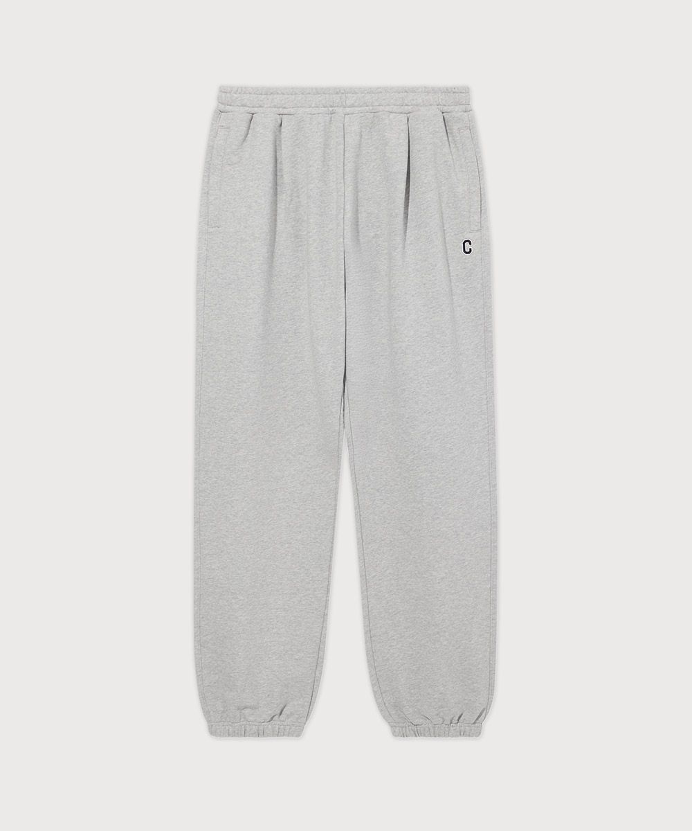 커버낫 와이드 C 로고 스웻 조거 팬츠 Melange Gray