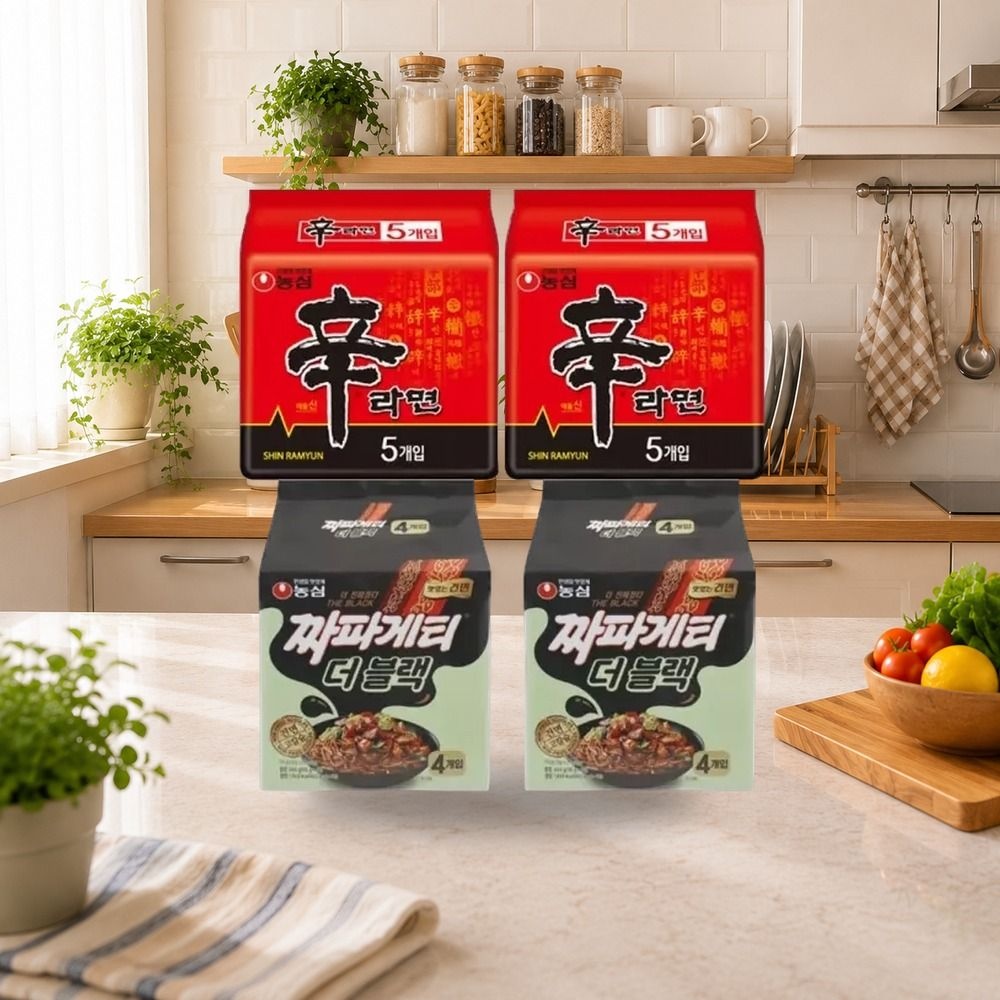 농심 신신짜블2 농심 짜파게티 더 블랙 116g 4개입 2개+신라면 120g 5입 멀티 2개