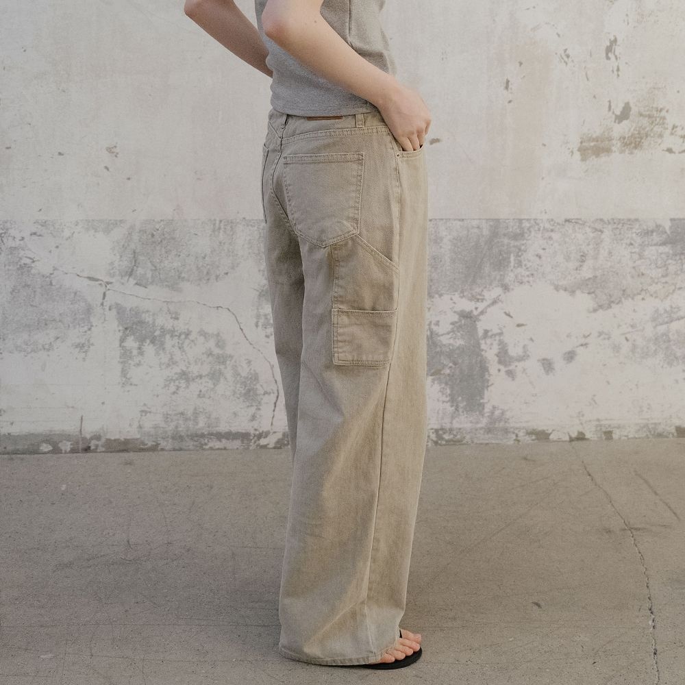 틸아이다이 [10/28 예약배송] Cargo dyeing denim pants [TISP06DP01]_Beige