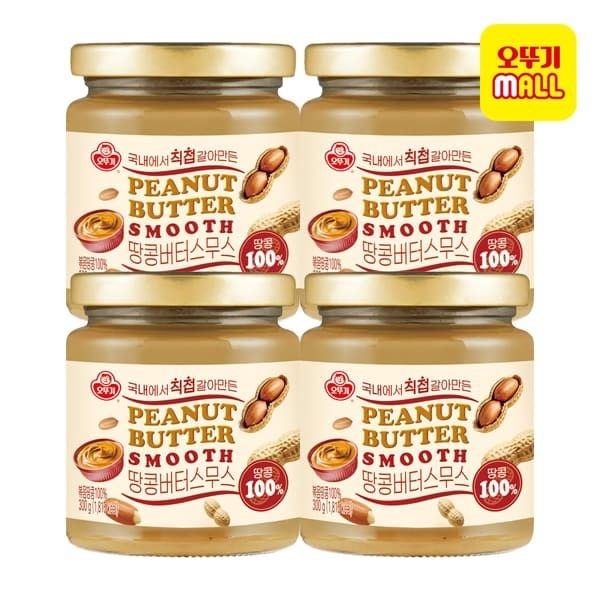 오뚜기 (현대Hmall) [오뚜기] 100% 땅콩버터 스무스 300g 4개
