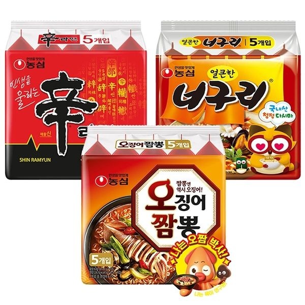 농심 신라면10봉지+오징어짬뽕5봉지+너구리5봉지 총20봉