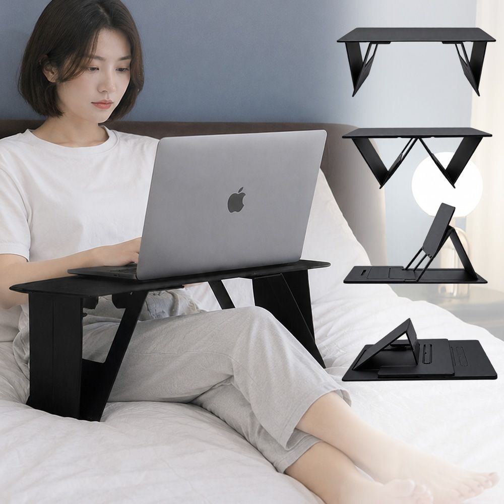 사이드 테이블 차량 침대 소파 접이식 거치대 노트북 테블릿 받침대 높이 각도조절 공간맞춤 멀티모드 책상