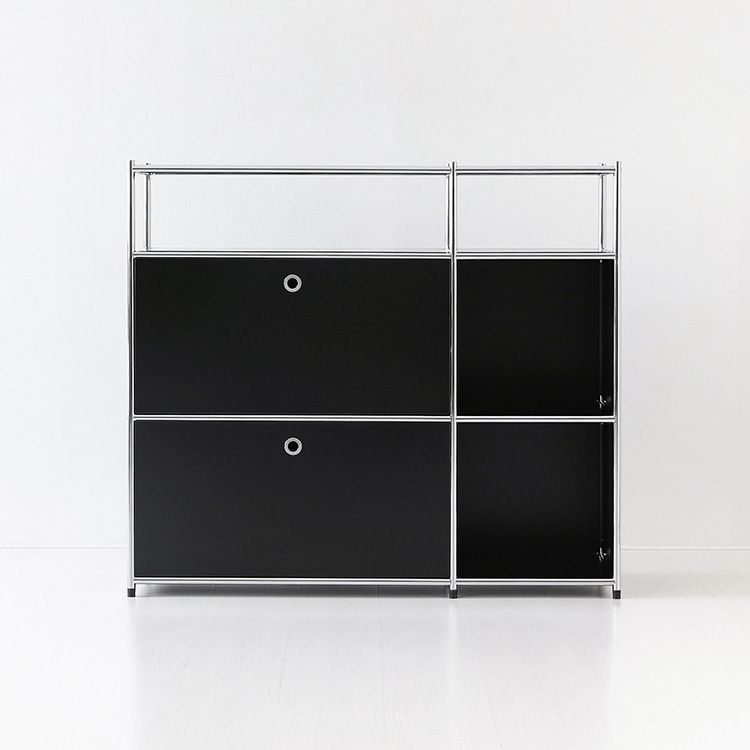 마켓비 심플리 2x3 수납장 2문 BC618  매트블랙 7240.0344