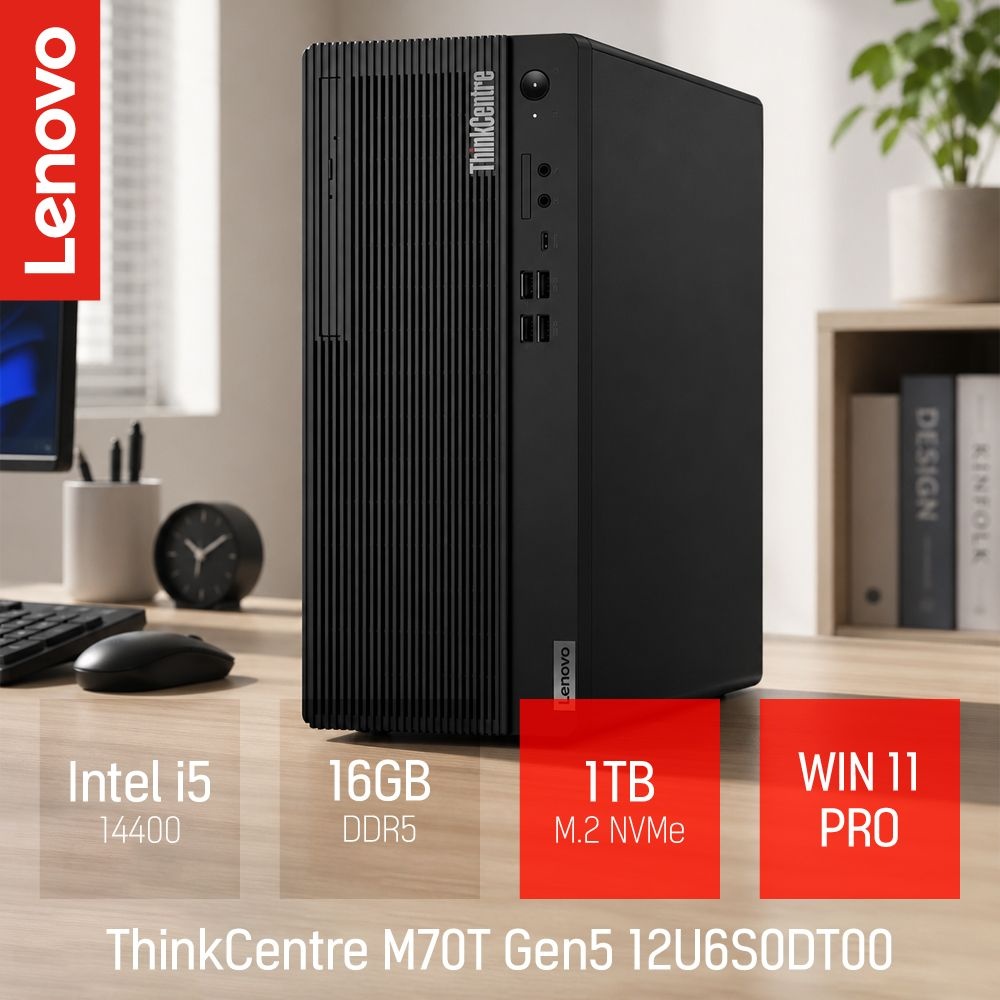 [오늘출발] ⓒ 레노버 씽크센터 M70t Gen5 12U6S0DT00 i5-14400 16GB 1TB WIN11 / 사무용 웹서핑 고성능 데스크탑