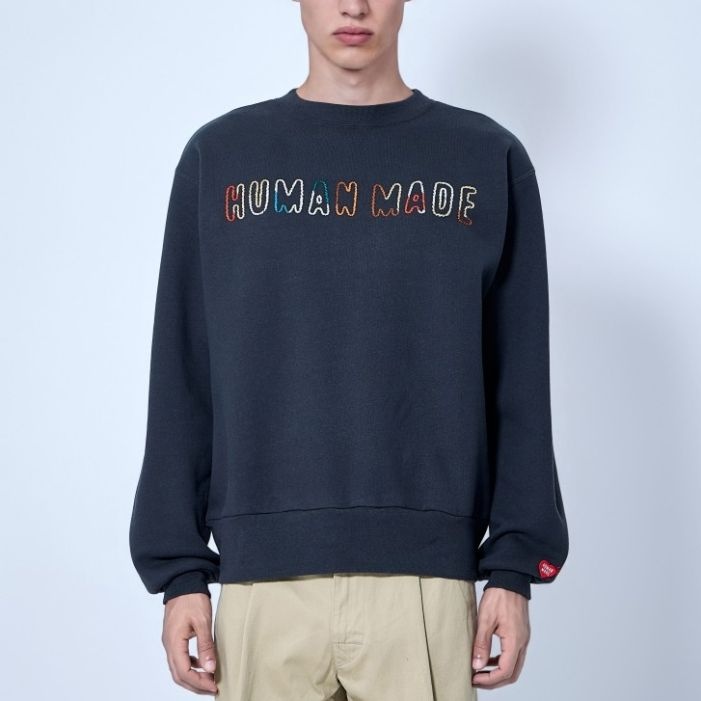 휴먼메이드 26 FW 휴먼 메이드 로고 모티프 코튼 스웨트셔츠 HM32CS048BK