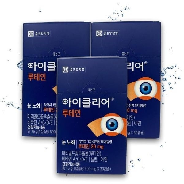 [종근당] 종근당 아이클리어 루테인 500mg 눈건강 차인표 30캡슐...