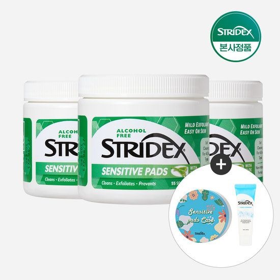 조은하우스 [스트라이덱스] 센시티브 각질패드 55매x3개+패드케이스+폼클렌저 50ml 954916