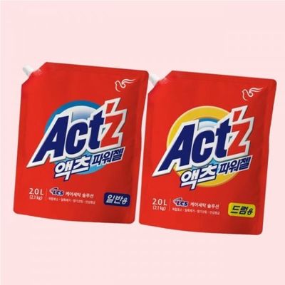 빨래엔피죤 액츠 세탁세제 액체 파워젤 일반 드럼 2L 리필 x 6개 2139398100 4893259