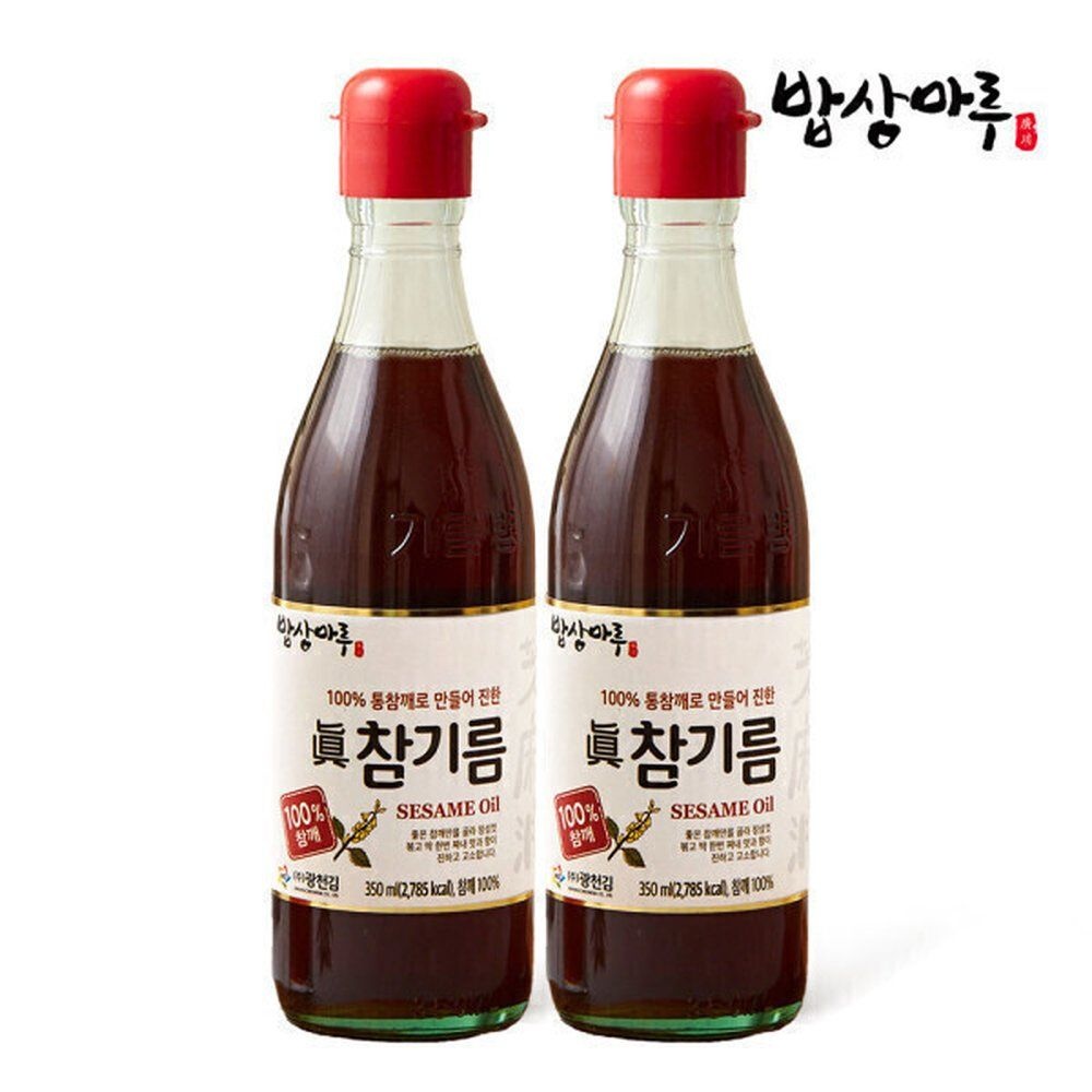 밥상마루 밥상마루 100 참기름 350ml 총2병 후기인증 에어셸 완충포장