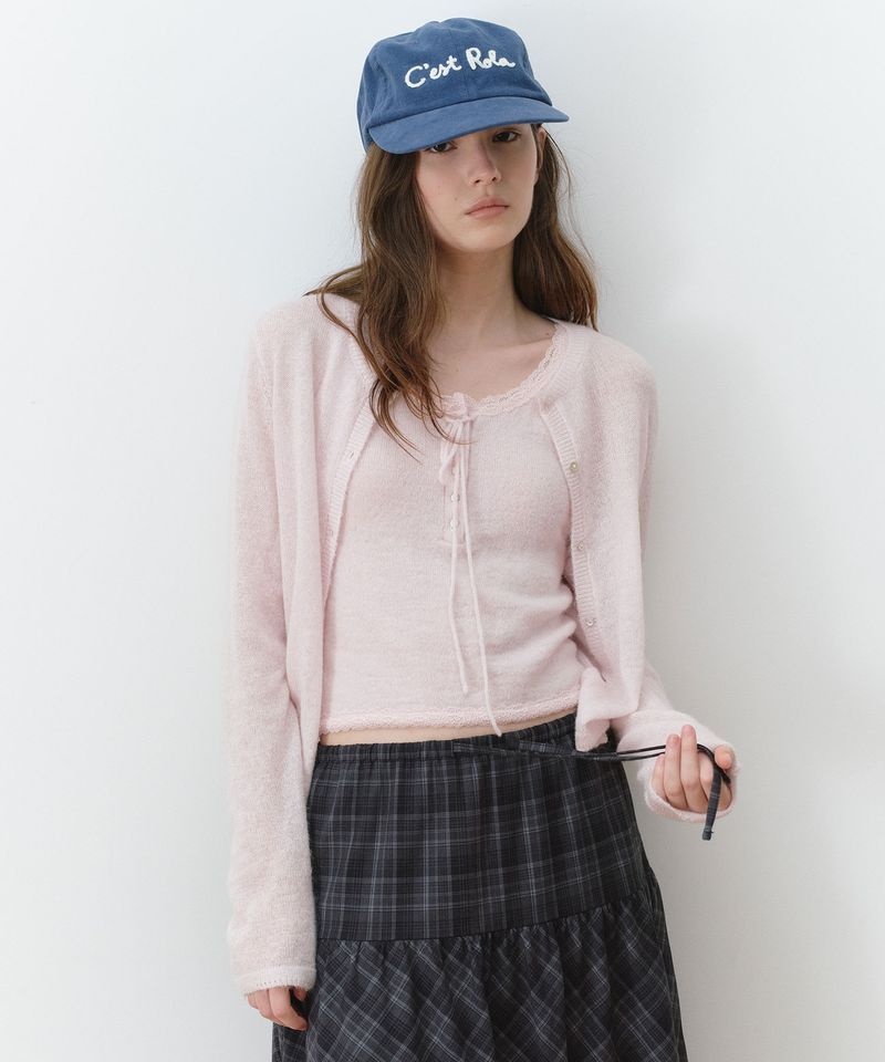 [백화점상품] 로라로라 SCALLOP CARDIGAN SET L/PINK 5010525897