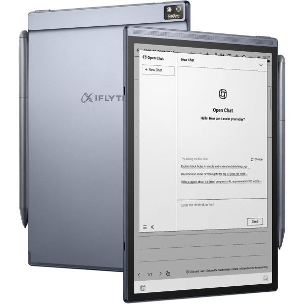iflytek [해외] AINOTE Air 2 8.2인치 AI E잉크 태블릿 스타일러스 조절 가능한 조명이 포함된 스마트 페이퍼 노트 필기 ChatGPT 기반 다