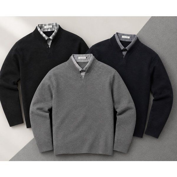 올젠 2026 F/W 남성 셔츠 에리 스웨터 ZG4E1202 3종택1 N7P3Q8R1 B7C2D9E4