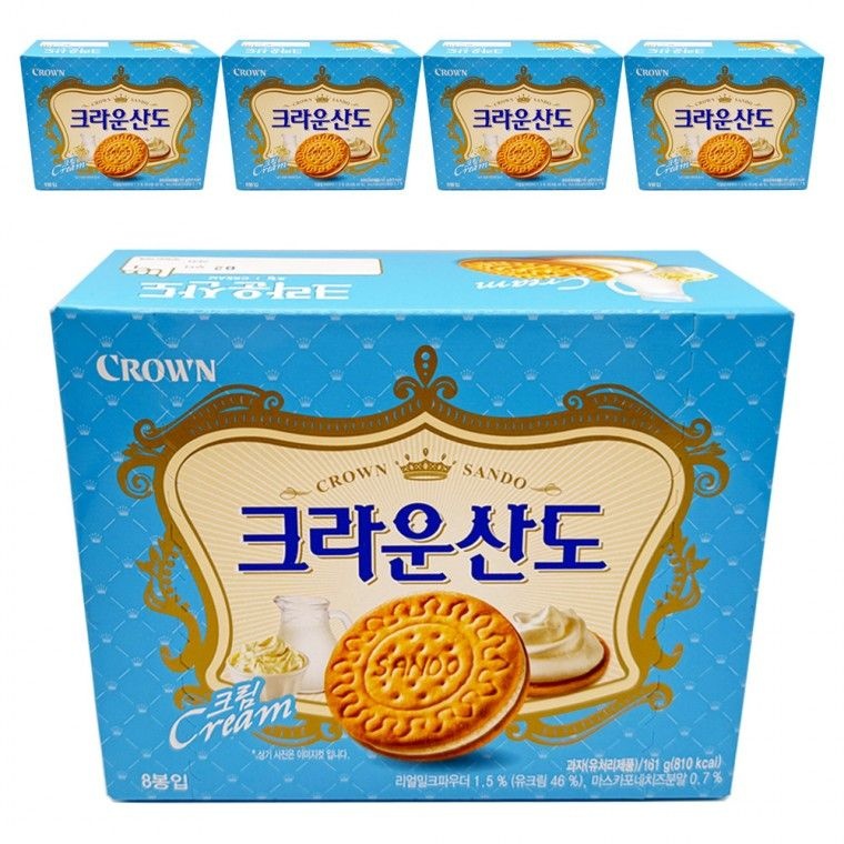 크라운제과 크라운산도 크림 161g 5개