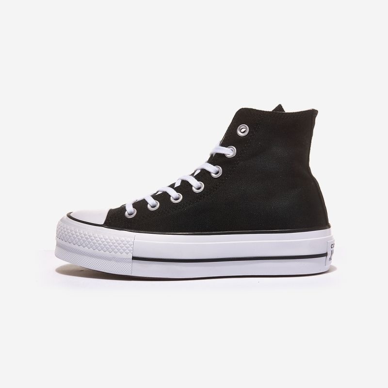 국내 정품 컨버스 척테일러 올스타 리프트 캔버스 블랙 하이 - BLACK/WHITE/WHITE