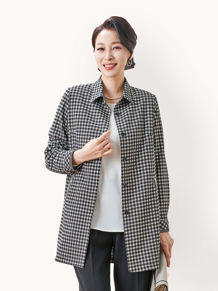 [패션플러스][마담엘레강스][마담엘레강스] 네오 체크 재킷 K231JK02