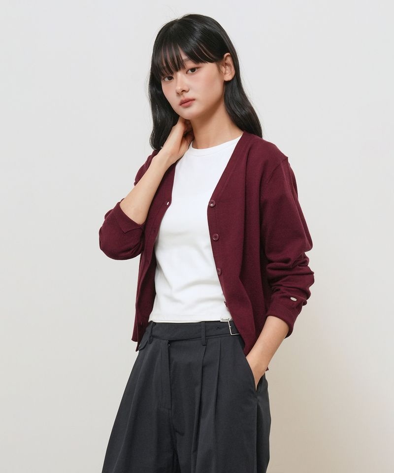 매장정품 제너럴아이디어 GENERALIDEA 릴렉스드 핏 브이넥 가디건 PLUM GF2LKC547 GF2LKC547PL 206957